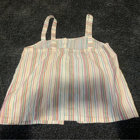 Madewell Button-Front Cami Tank in Textural Rainbow Stripe Size small - Picture 6 of 9